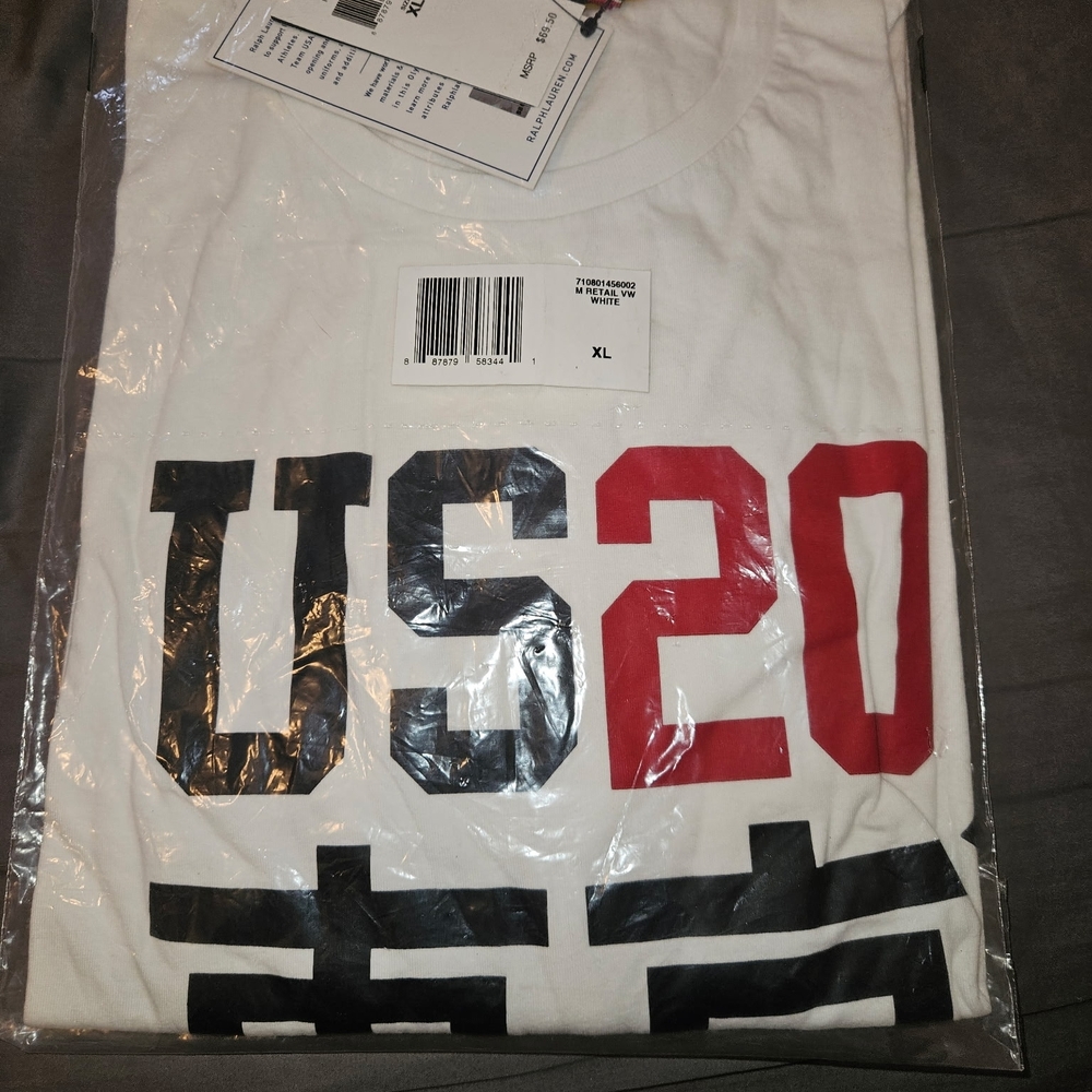 Nike White Tee with Black and Red Print